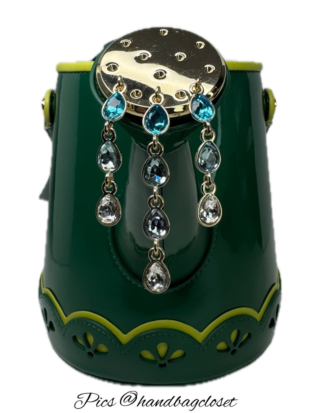 Kate Spade Harvest Time Green Patent Leather Watering Can Crossbody Novelty Bag - Picture 5 of 16